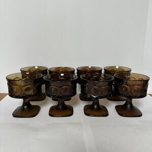 Fabulous MCM! Vintage Noritake Spotlight Walnut Dessert/Coupe/Sherbert Glasses,